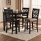 Baxton Studio Caron Sand Upholstered Espresso Finished 5-Piece Wood Pub Set 157-9597-9776 - alternate 5